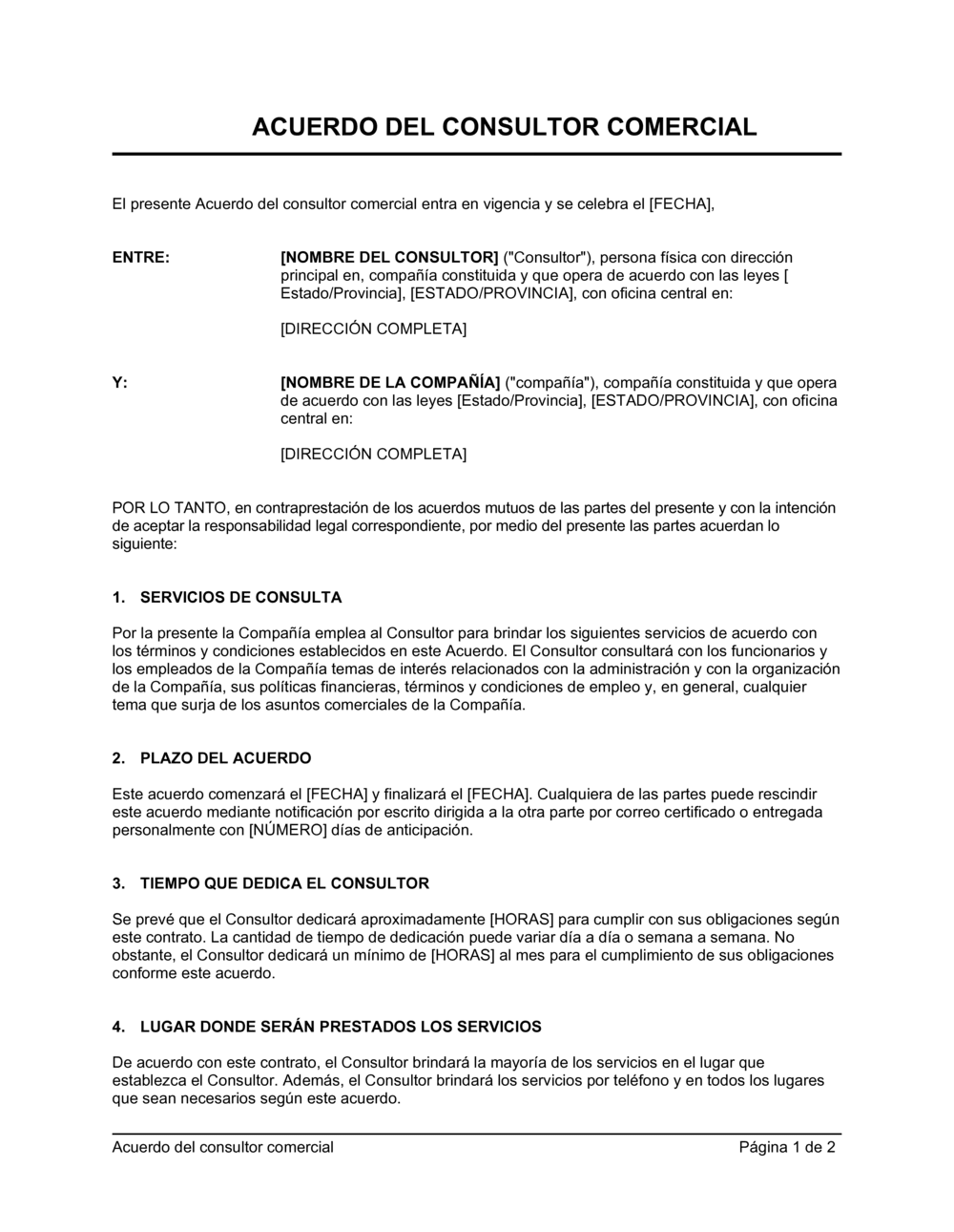 Business-in-a-Box's Acuerdo de consultoría Resumido