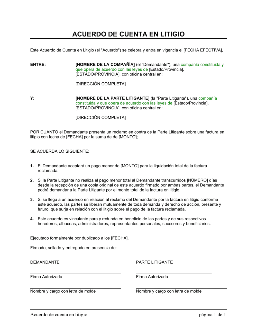 Business-in-a-Box's Acuerdo de cuenta en litigio