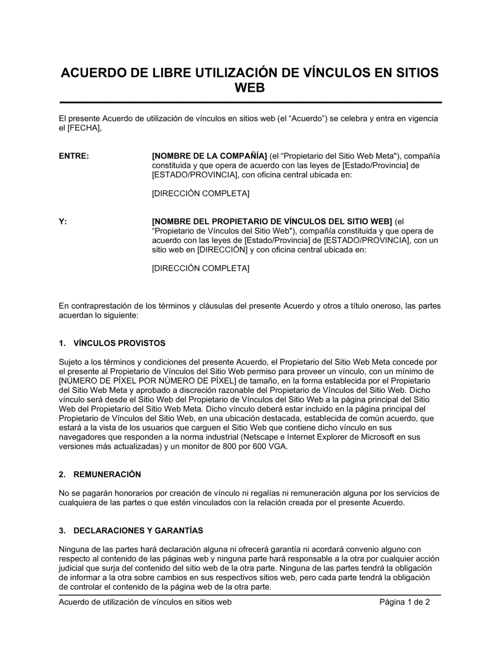 Business-in-a-Box's Acuerdo de libre utilización de vínculos en sitios web
