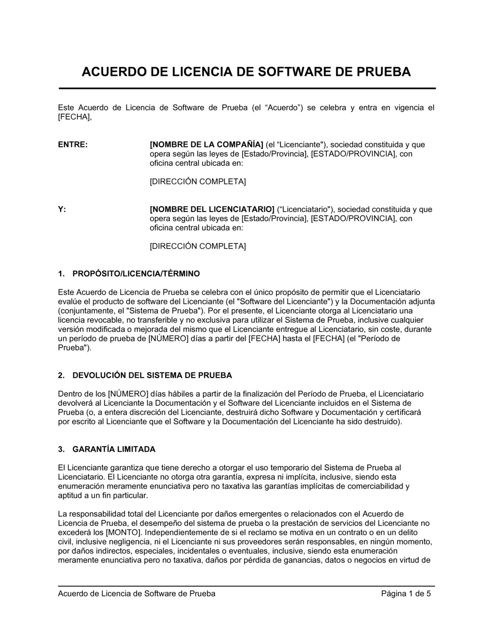 Business-in-a-Box's Acuerdo de licencia de software de prueba