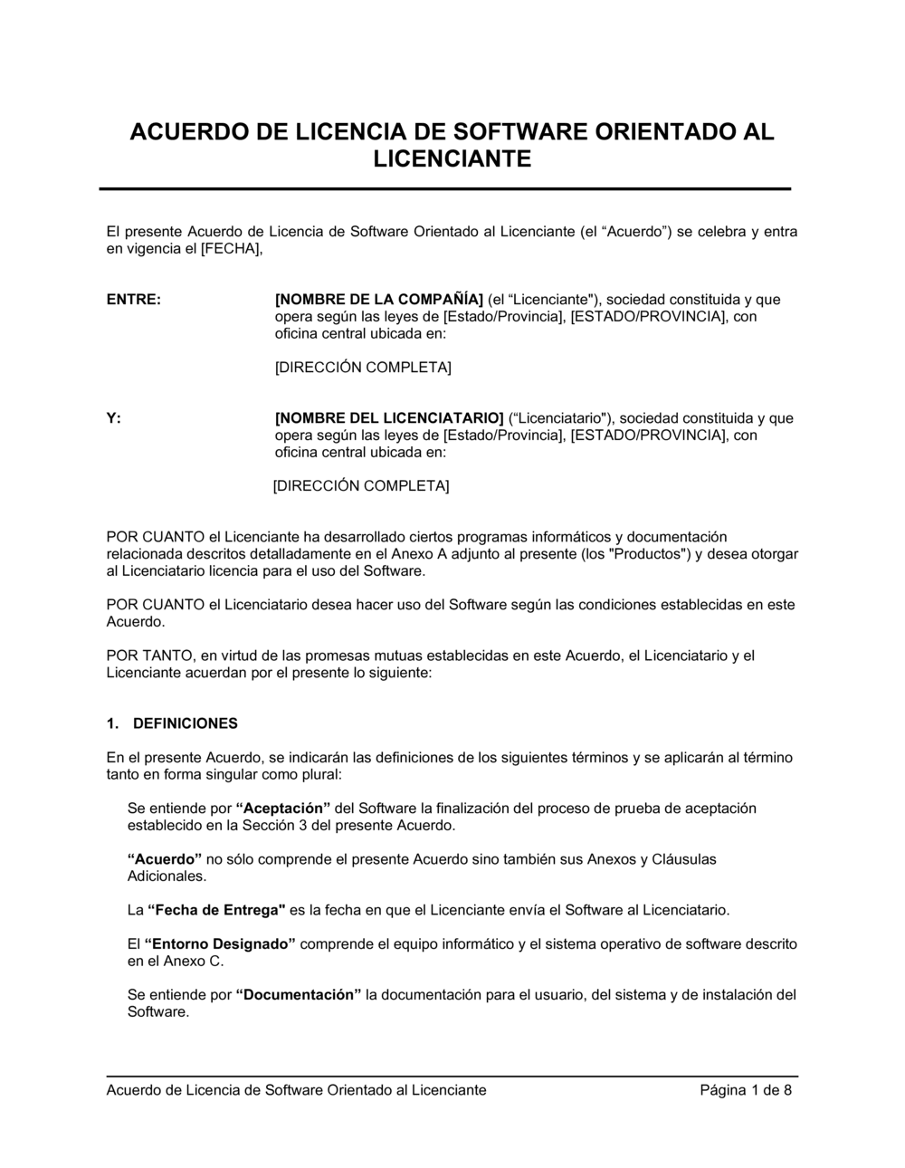 Business-in-a-Box's Acuerdo de licencia de software orientado al licenciante