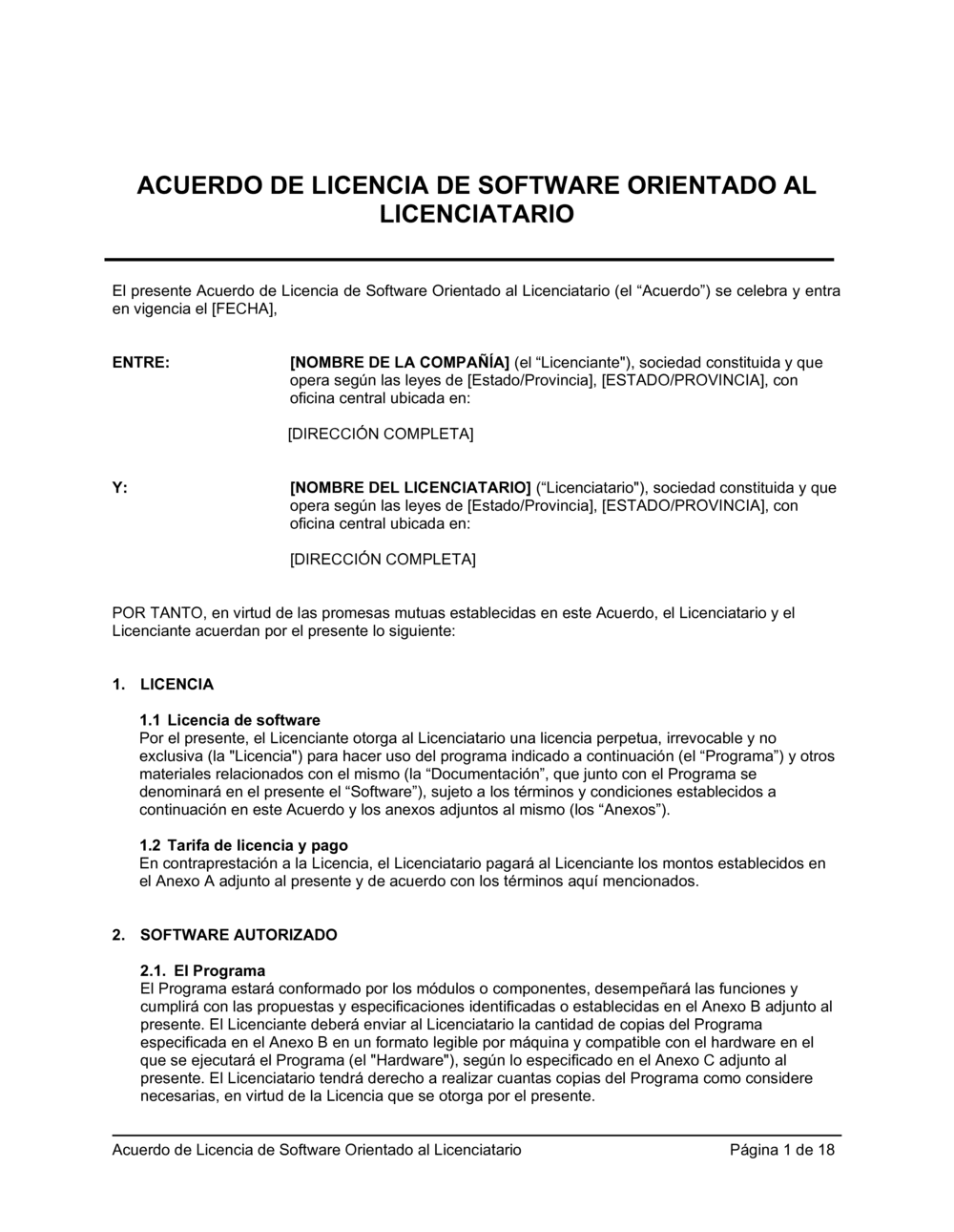 Business-in-a-Box's Acuerdo de licencia de software orientado al licenciatario