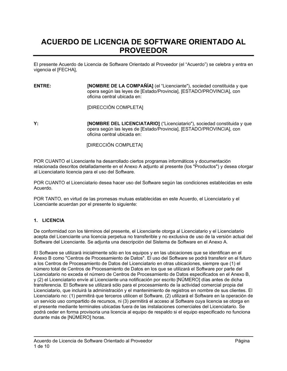 Business-in-a-Box's Acuerdo de licencia de software orientado al proveedor