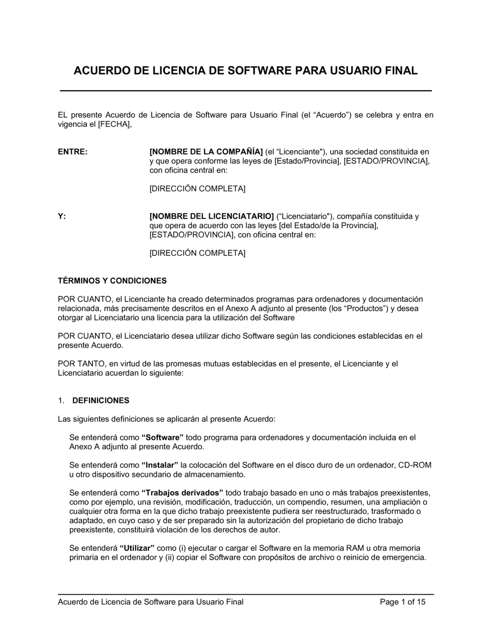 Business-in-a-Box's Acuerdo de licencia de software para usuario final