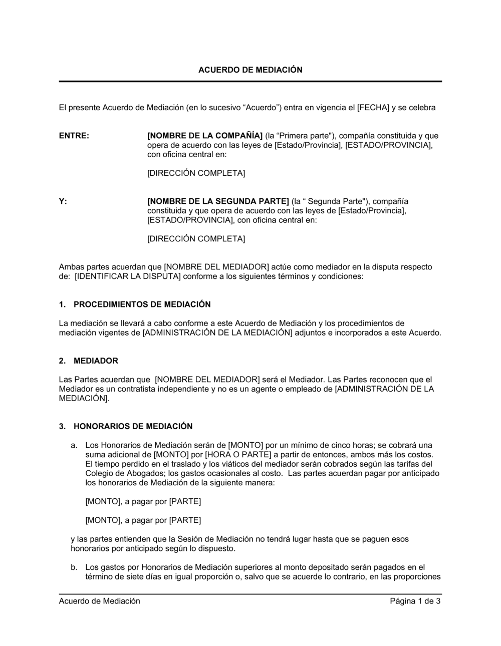 Business-in-a-Box's Acuerdo de mediación
