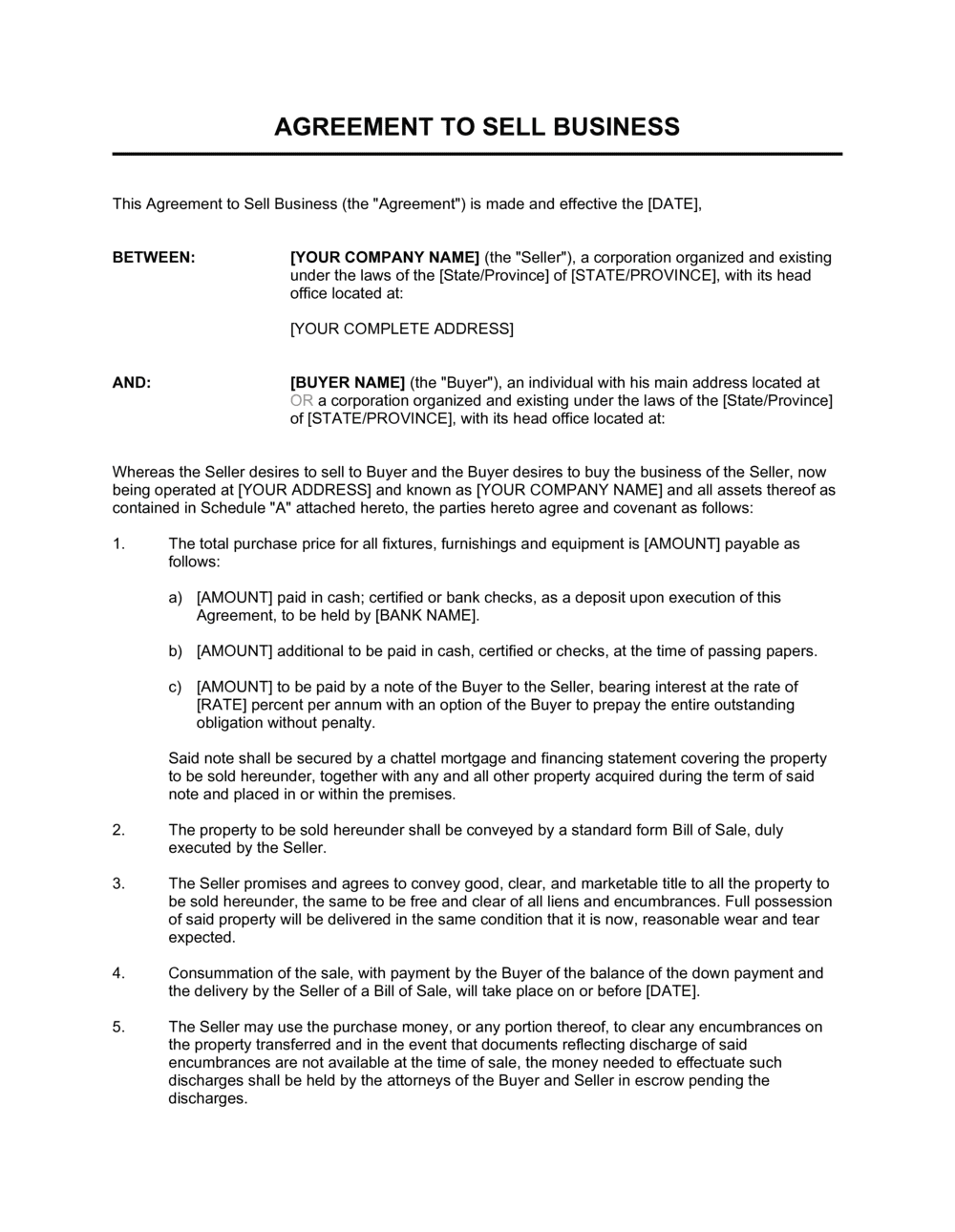 Asset Purchase Agreement Template from templates.business-in-a-box.com