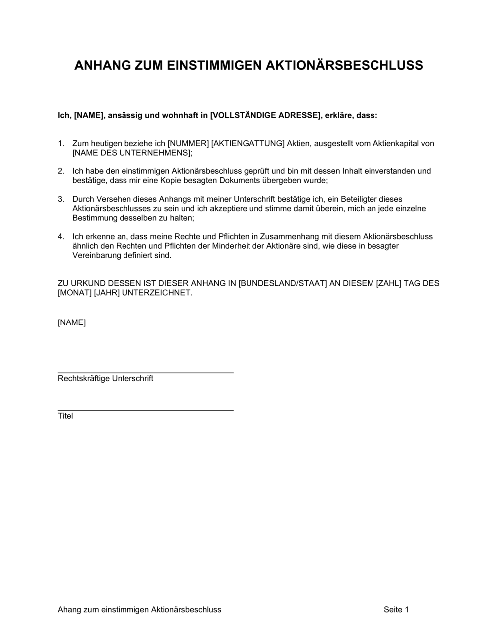 Business-in-a-Box's Ahang zum einstimmigen Aktionärsbeschluss