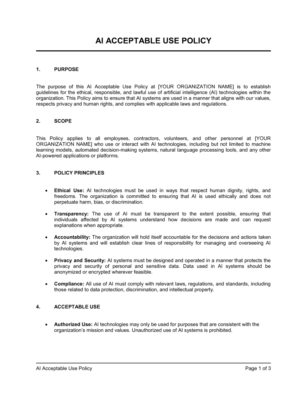 Business-in-a-Box's AI Acceptable Use Policy Template