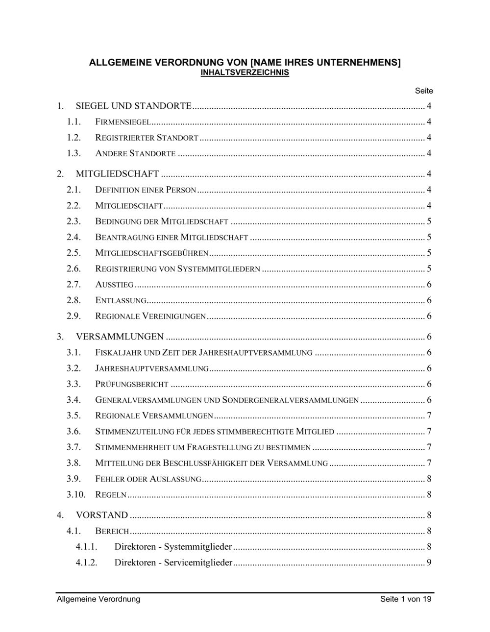 Business-in-a-Box's Allgemeine Verordnung