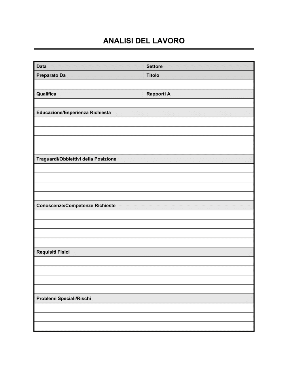 Business-in-a-Box's Analisi del lavoro