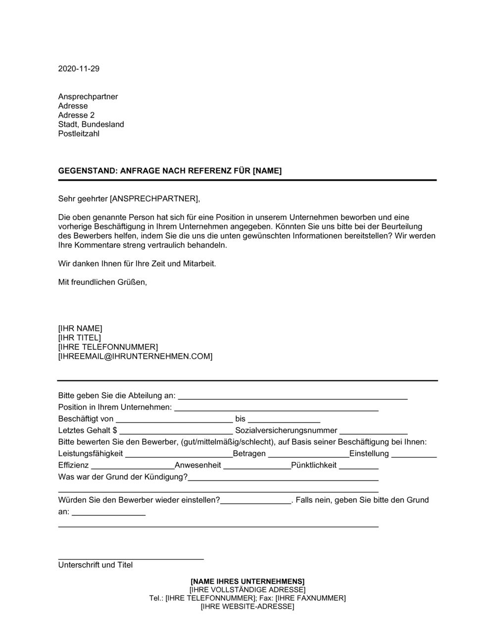 Business-in-a-Box's Anfrage nach Referenz