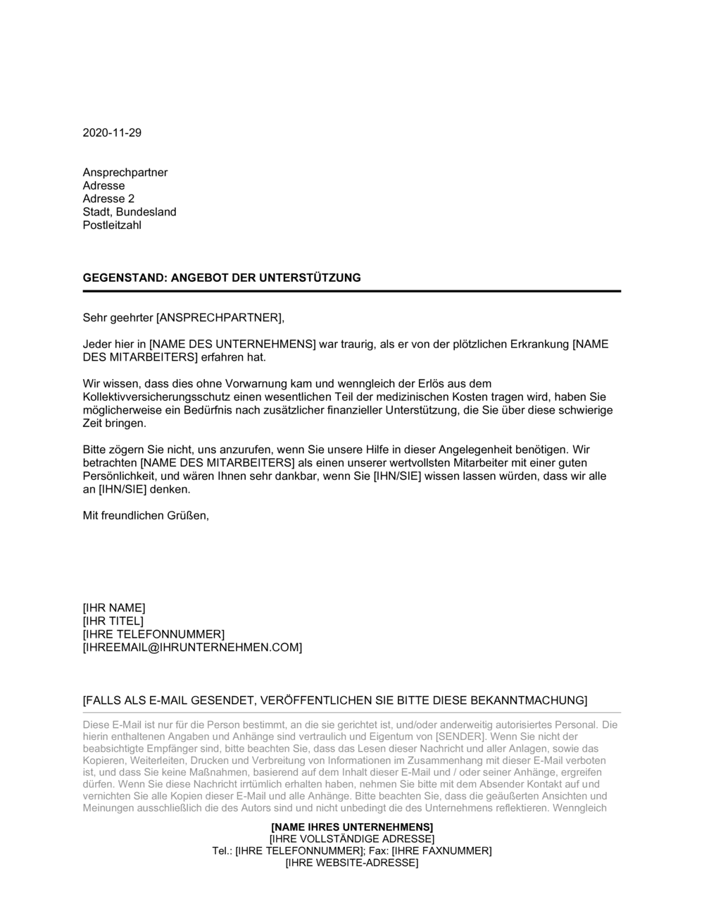 Business-in-a-Box's Angebot der Unterstützung an die Familie während der Krankheit eines