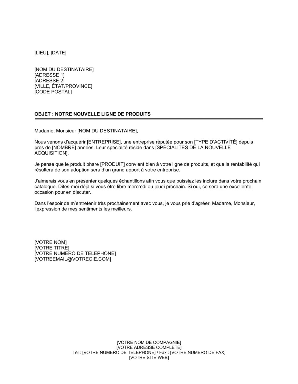 Business-in-a-Box's Annonce d'une nouvelle ligne de produit à un client potentiel