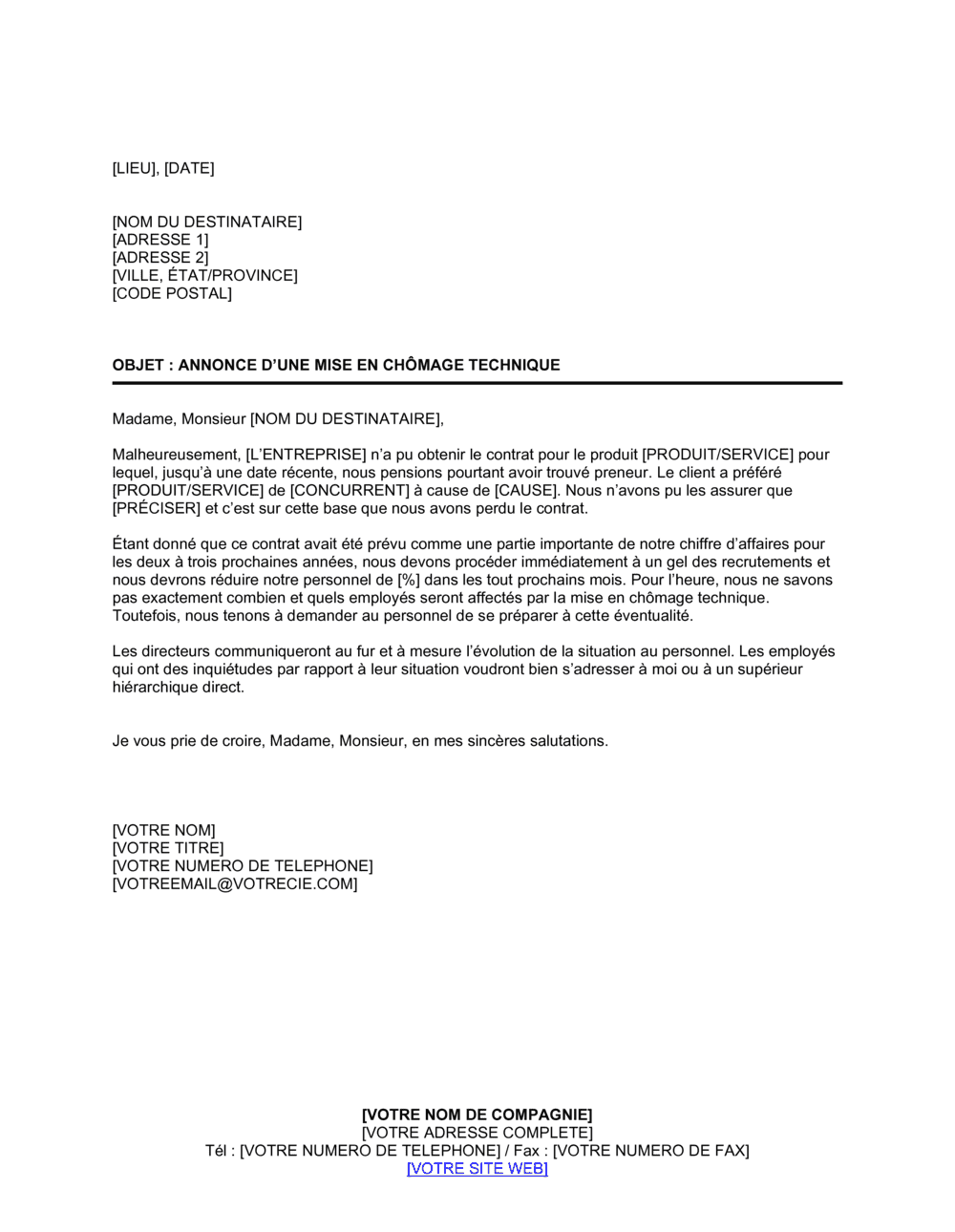 Business-in-a-Box's Annonce de l'éventualité d'une réduction du personnel