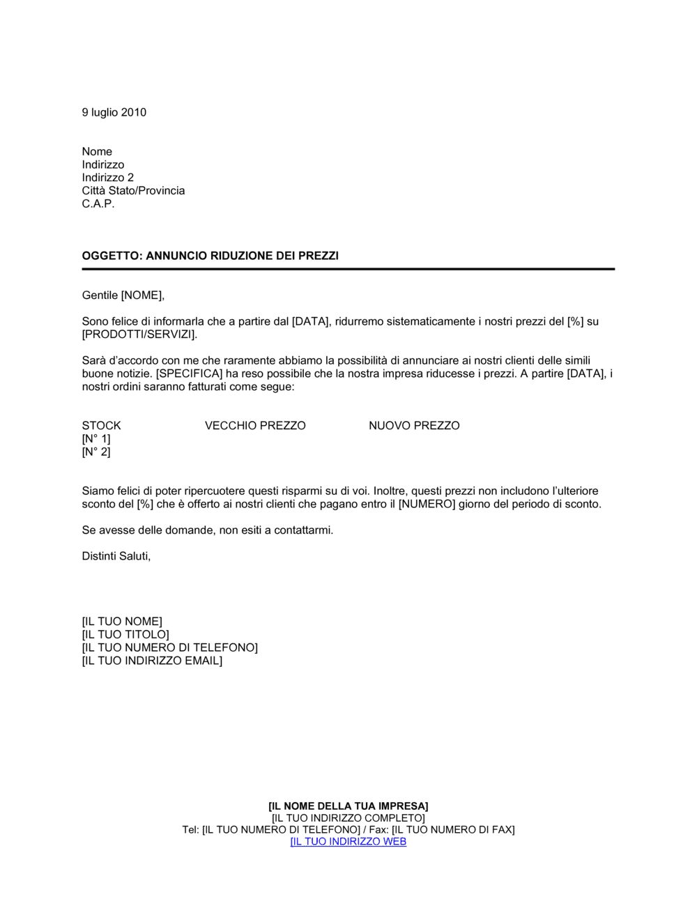 Business-in-a-Box's Annuncio riduzione dei prezzi