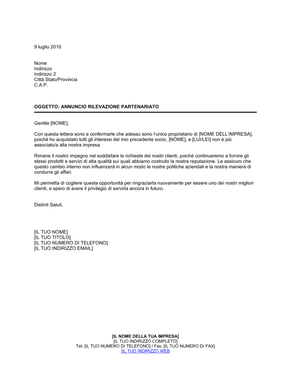 Business-in-a-Box's Annuncio rilevazione partenariato