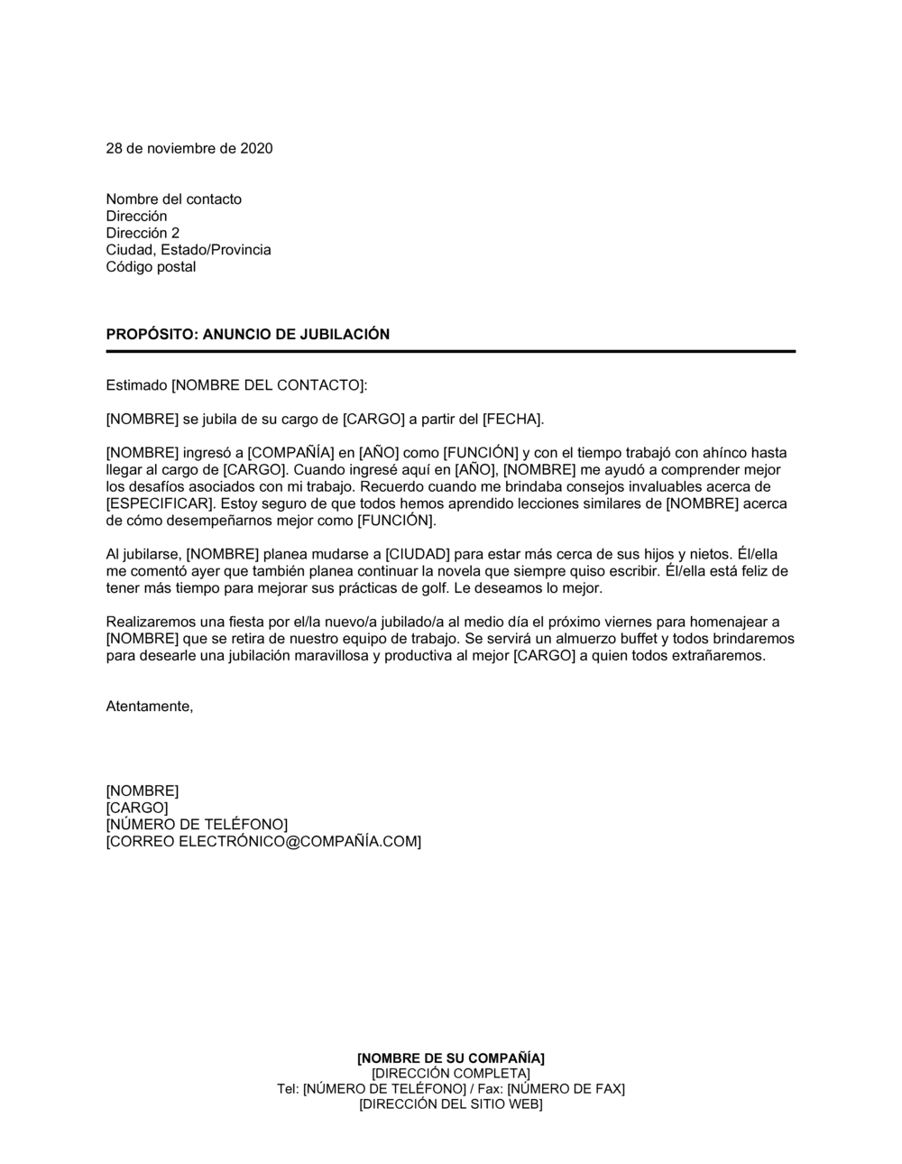 Business-in-a-Box's Anuncio de jubilación