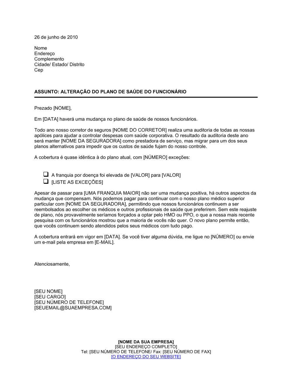 Business-in-a-Box's Anuncio de uma Mudança nas Coberturas de Benefícios Médicos