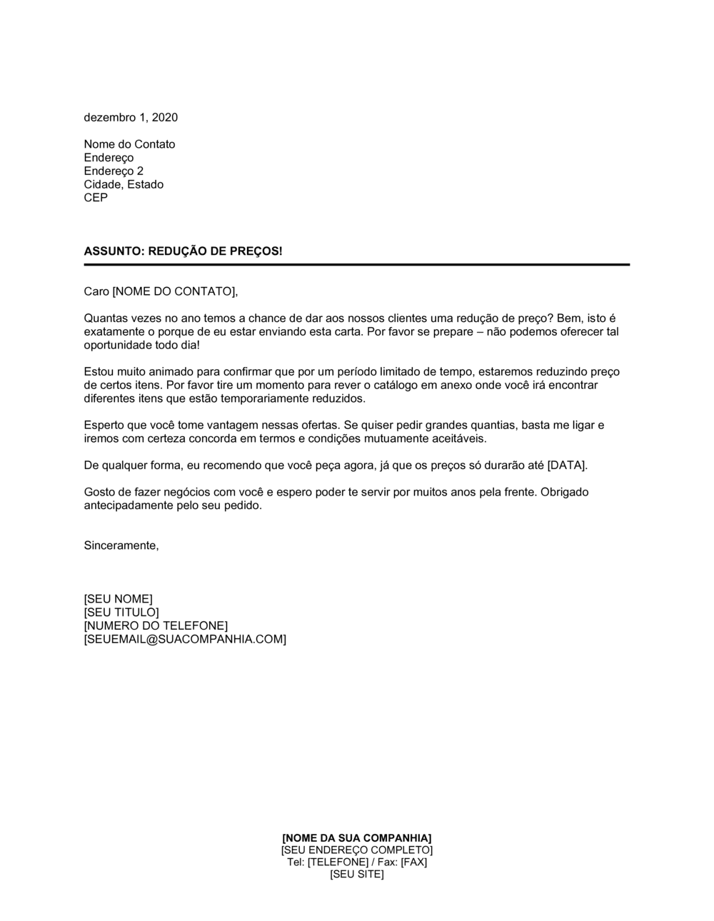 Business-in-a-Box's Anúncio de Redução de Preço de Catálogo