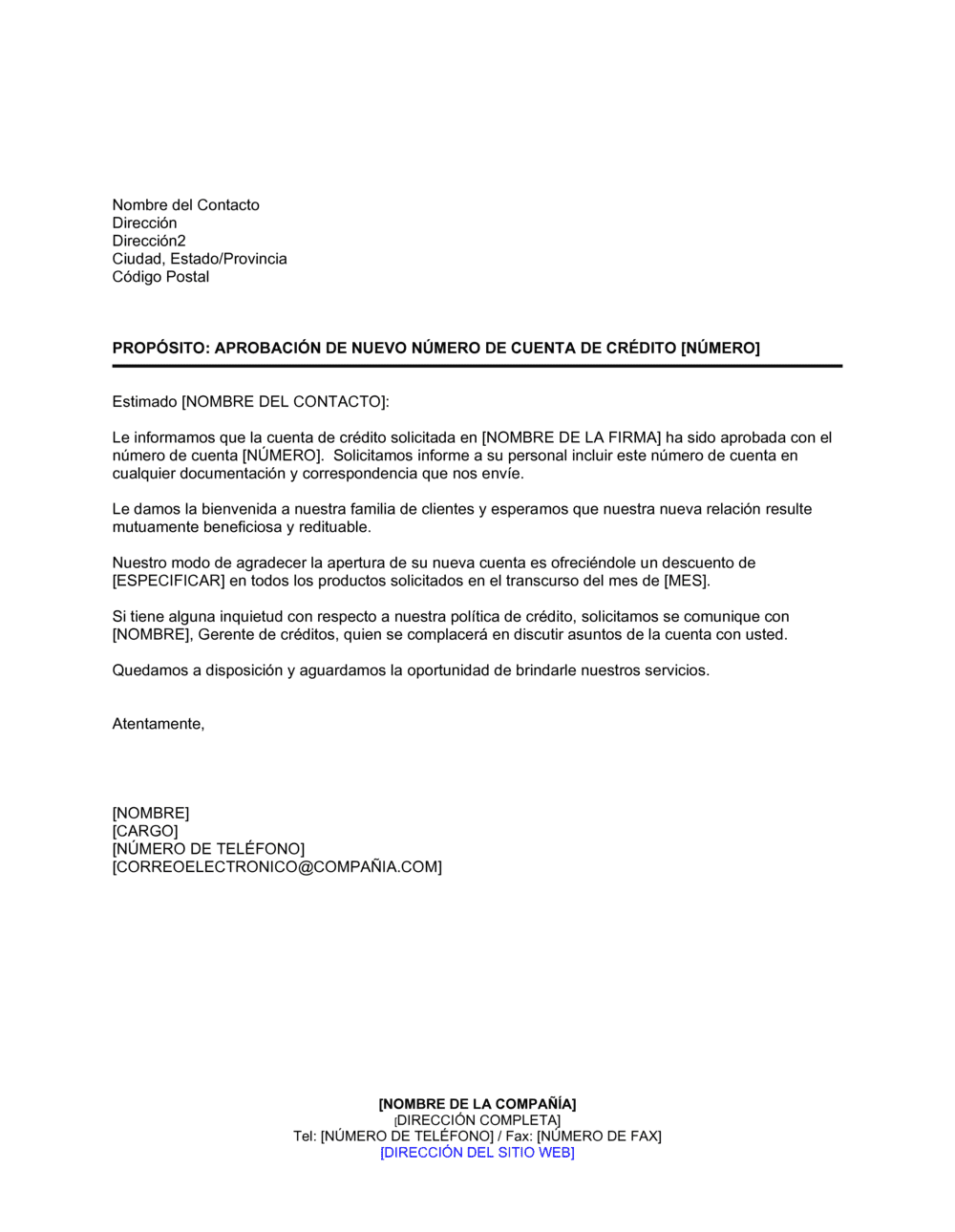 Business-in-a-Box's Aprobación de nueva cuenta de crédito