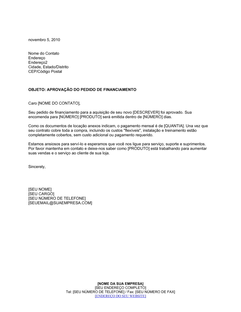 Business-in-a-Box's Aprovação de Aplicação Financeira