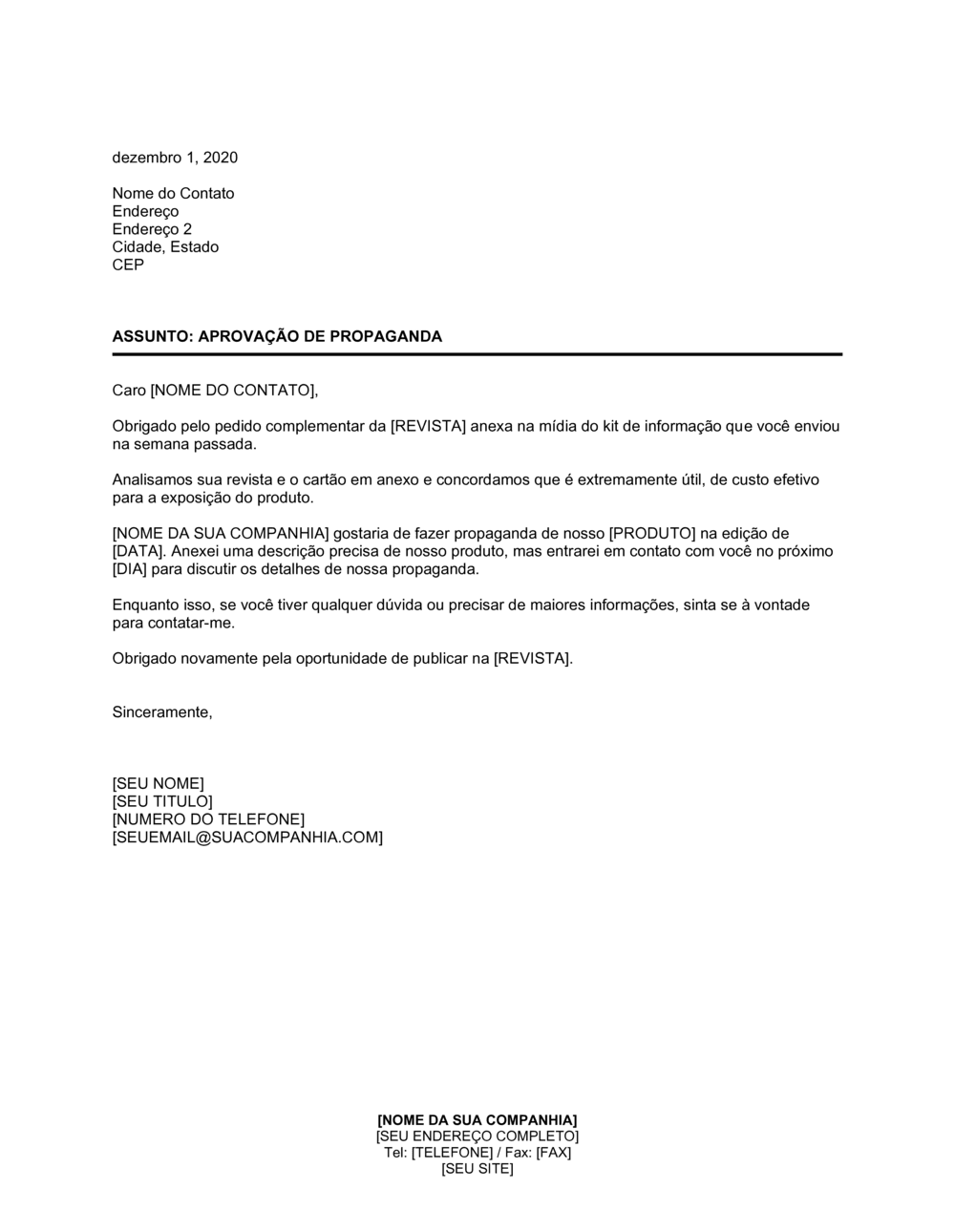 Business-in-a-Box's Aprovação de Propaganda