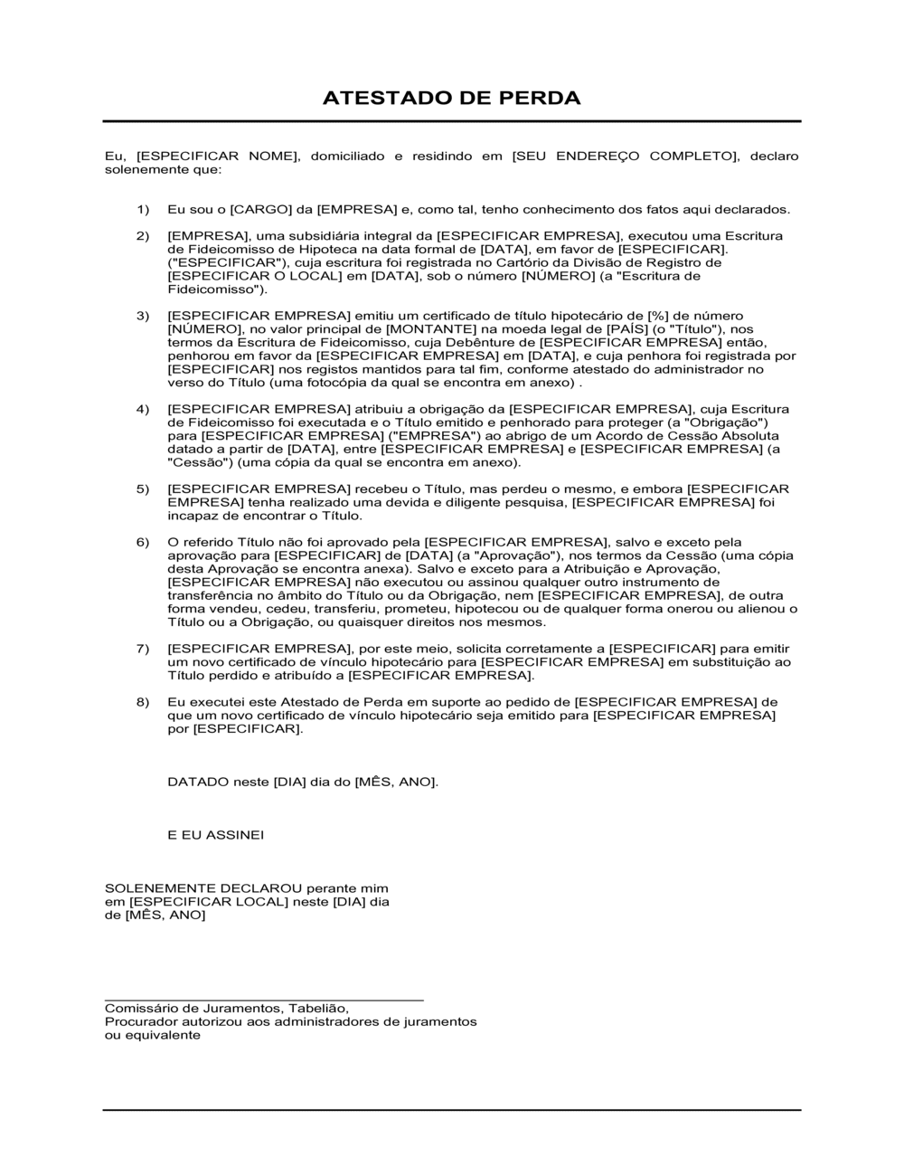 Business-in-a-Box's Atestado de Perca