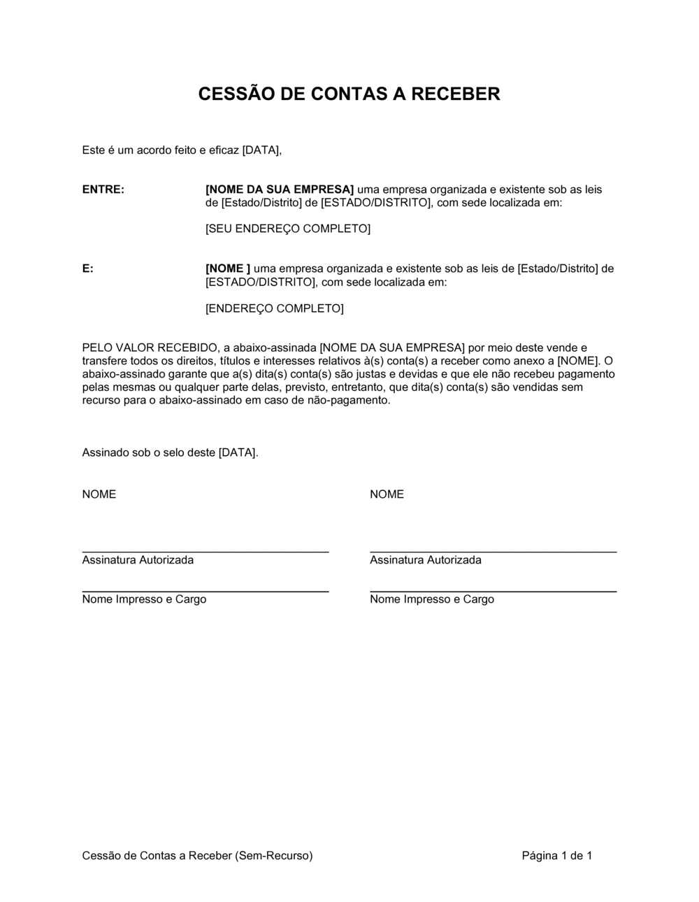 Business-in-a-Box's Atribuição de Contas Recebíveis Sem Recurso