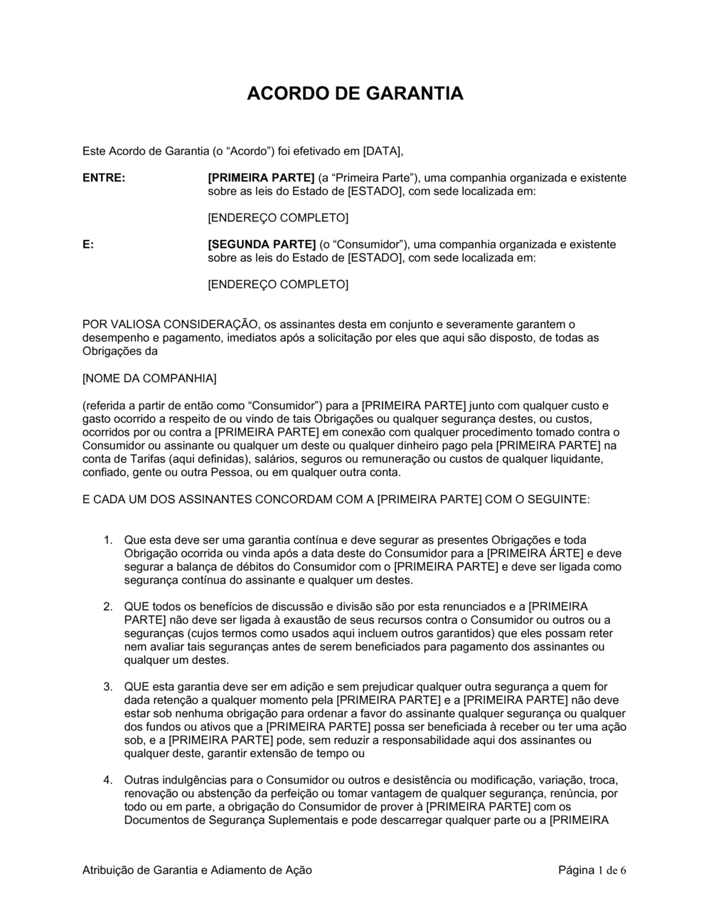 Business-in-a-Box's Atribuição de Garantia e Adiamento de Ação