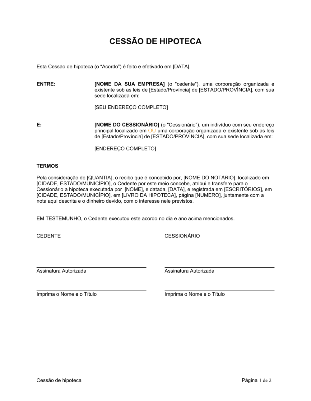 Business-in-a-Box's Atribuição de Hipoteca