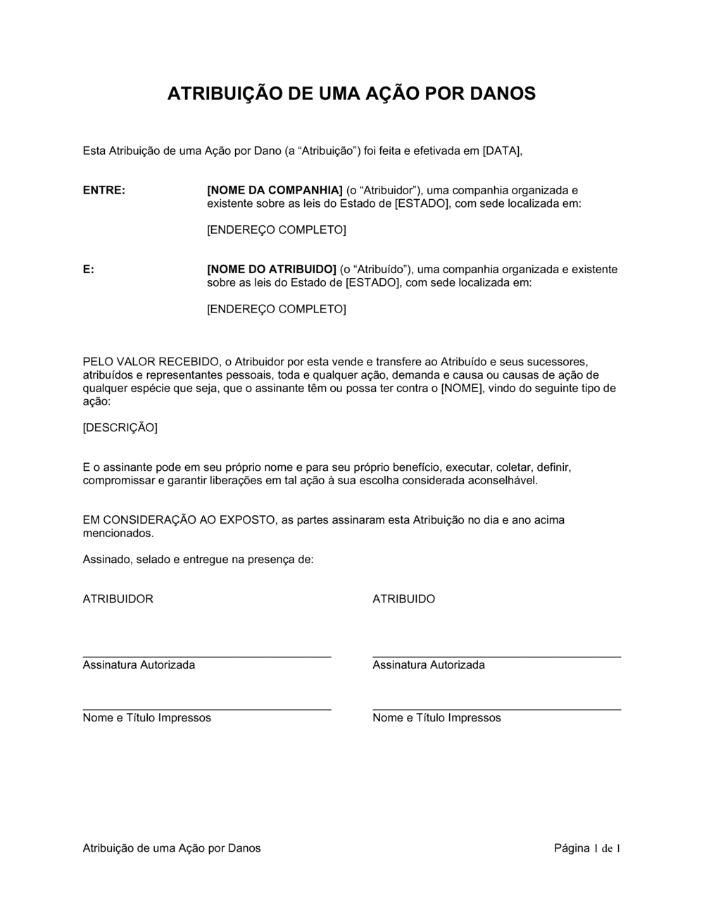 Business-in-a-Box's Atribuição de Uma Ação Por Danos