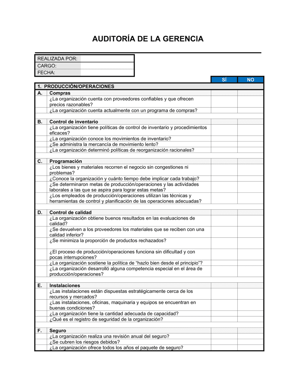 Business-in-a-Box's Auditoria de gestión