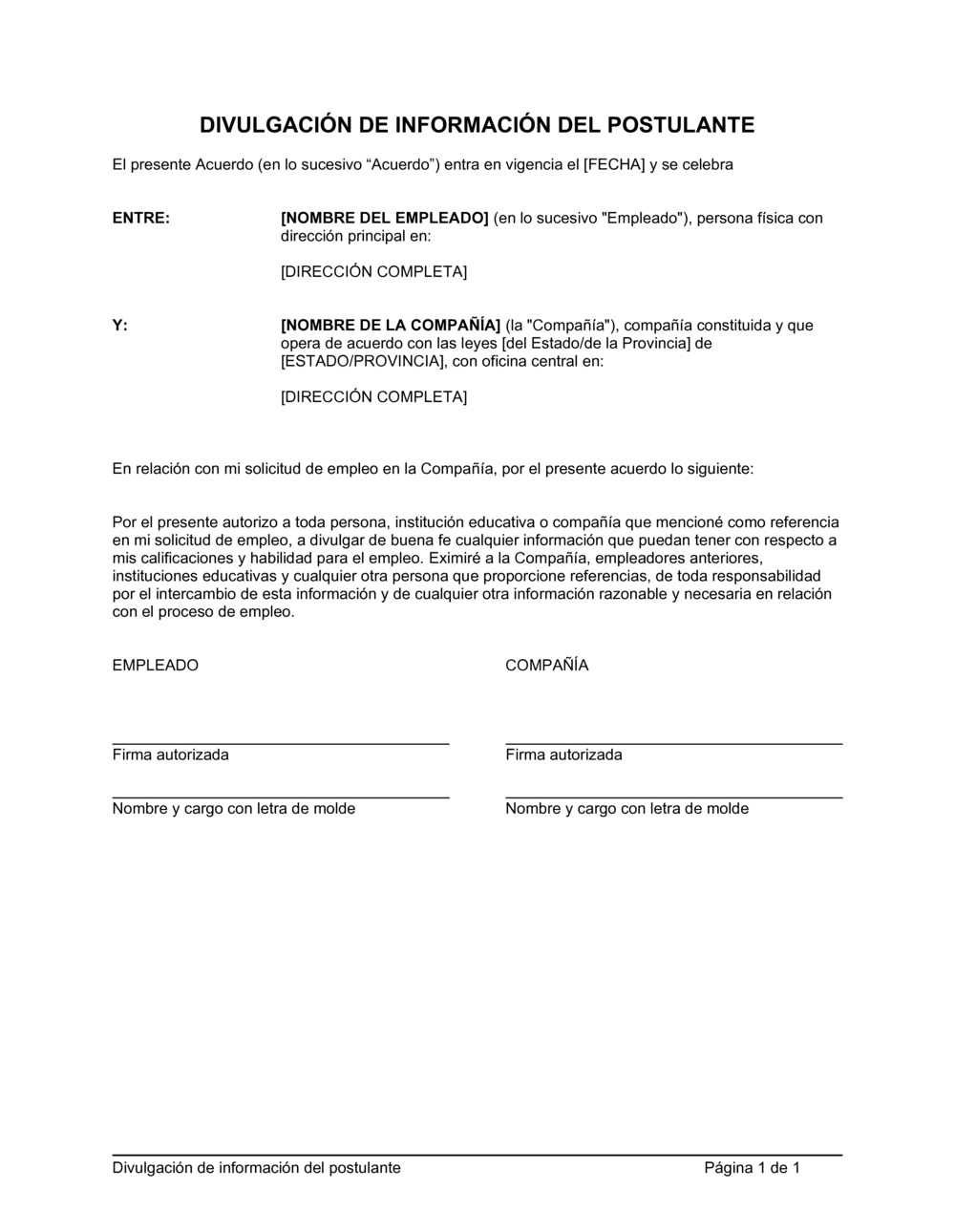 Business-in-a-Box's Autorización para revelar información