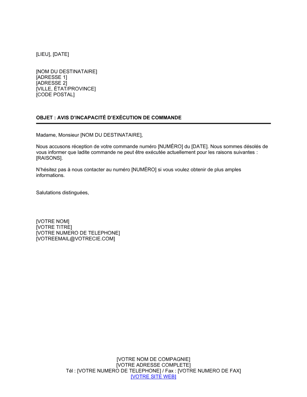 Business-in-a-Box's Avis de retard d'expédition 2