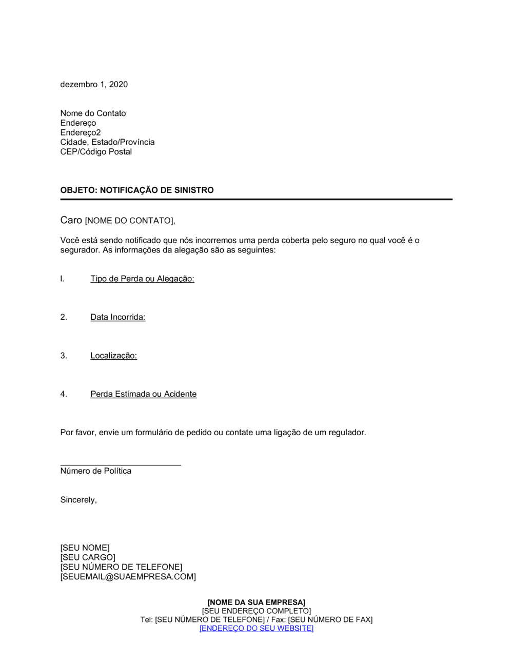 Business-in-a-Box's Aviso de Ação de Seguro