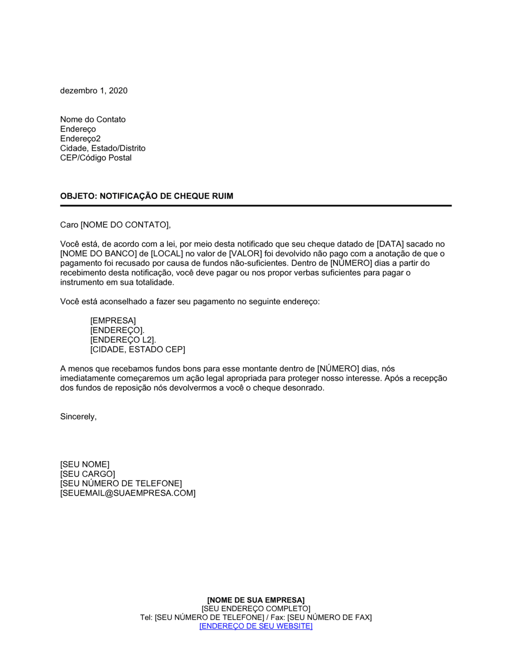 Business-in-a-Box's Aviso de Cheque NSF