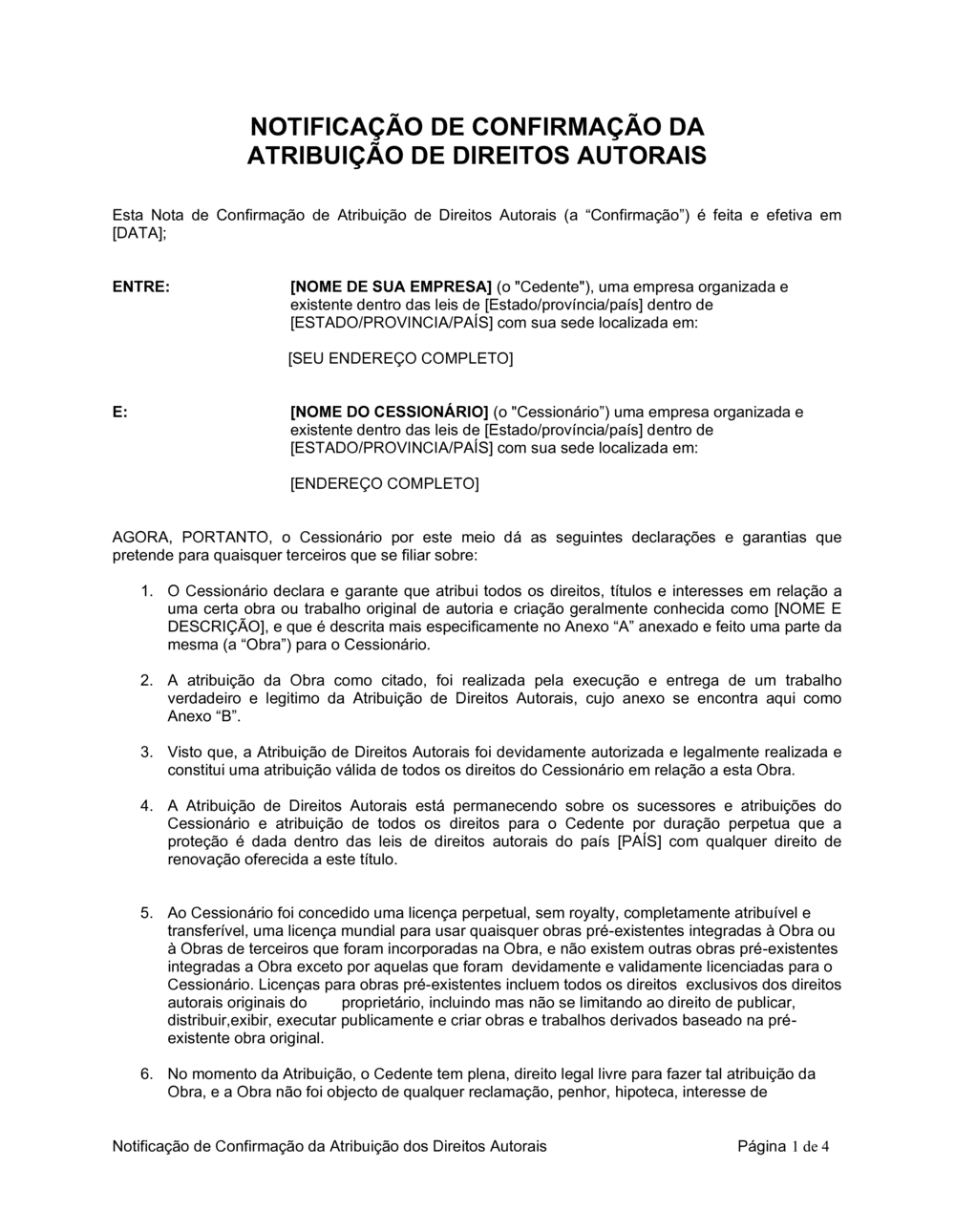 Business-in-a-Box's Aviso de Confirmação de Atribuição de Direito Autoral