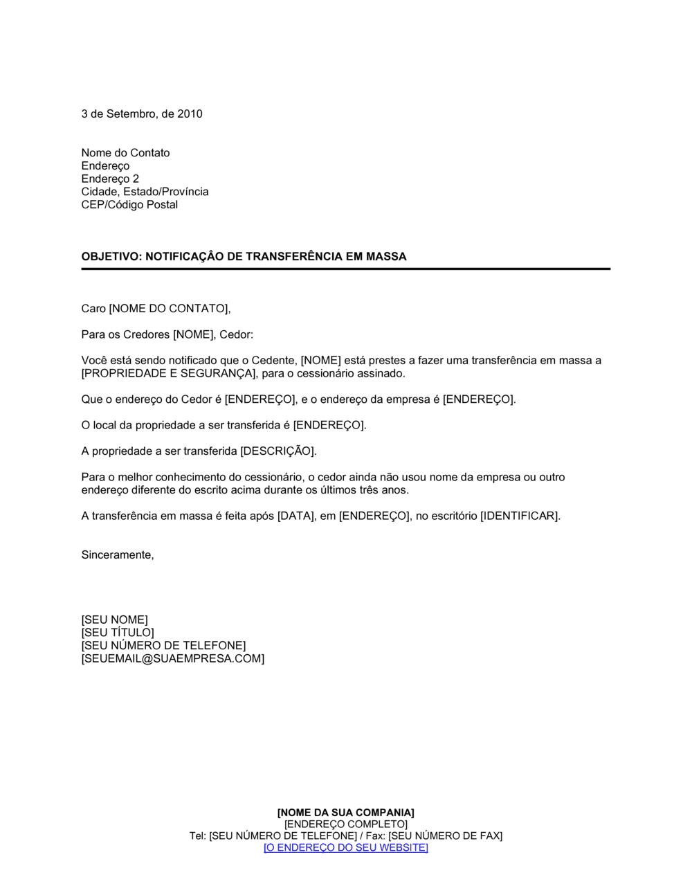 Business-in-a-Box's Aviso de Grande Transferência