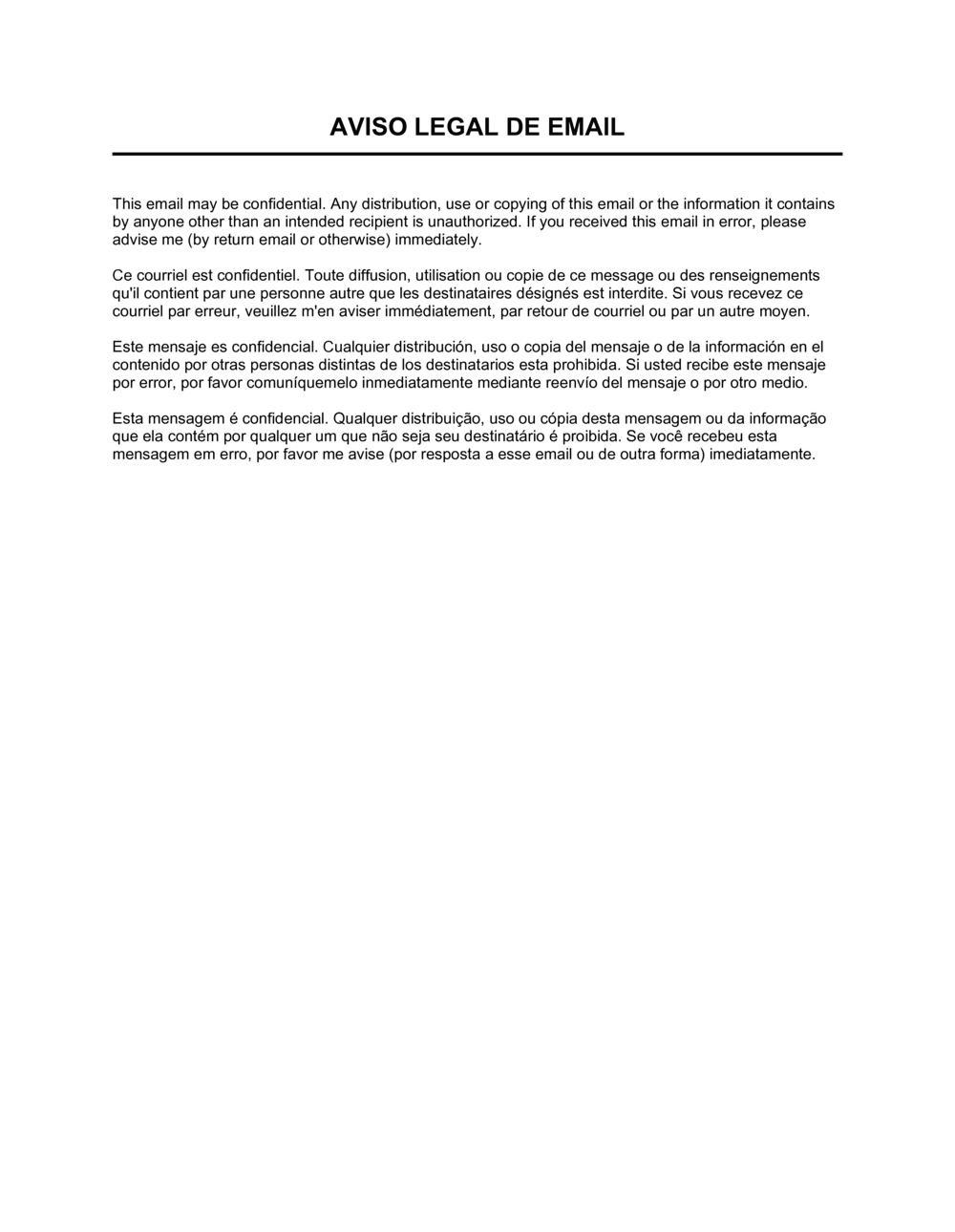 Business-in-a-Box's Aviso Legal de Email Inglês_Francês_Espanhol