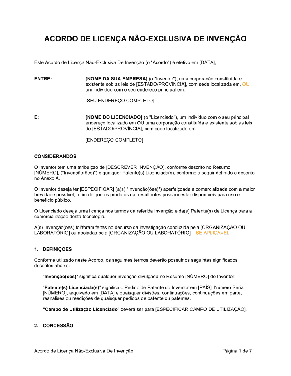 Business-in-a-Box's Avordo de Licença de Invenção Não Exclusiva