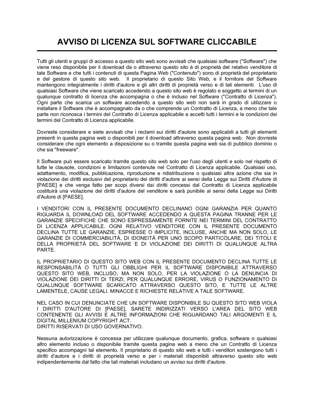 Business-in-a-Box's Avviso di licenza sul software cliccabile