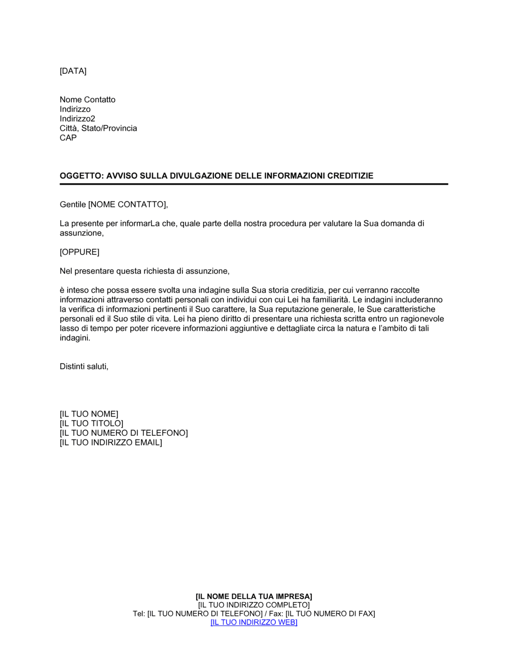 Business-in-a-Box's Avviso sulla divulgazione