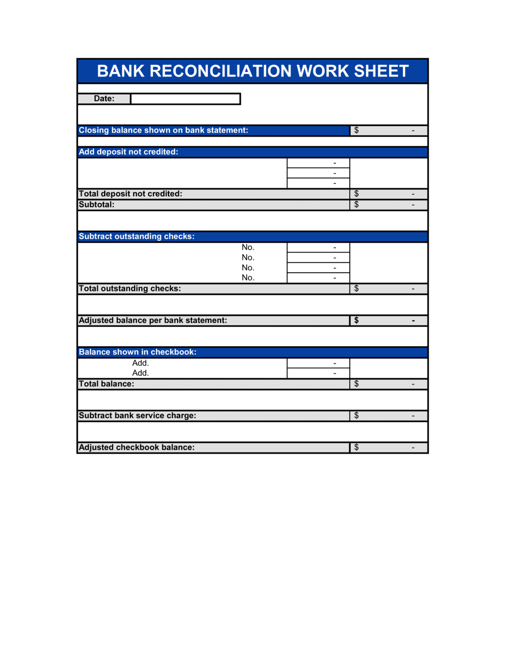 Bank Reconciliation Template  by Business-in-a-Box™ Regarding Business Bank Reconciliation Template