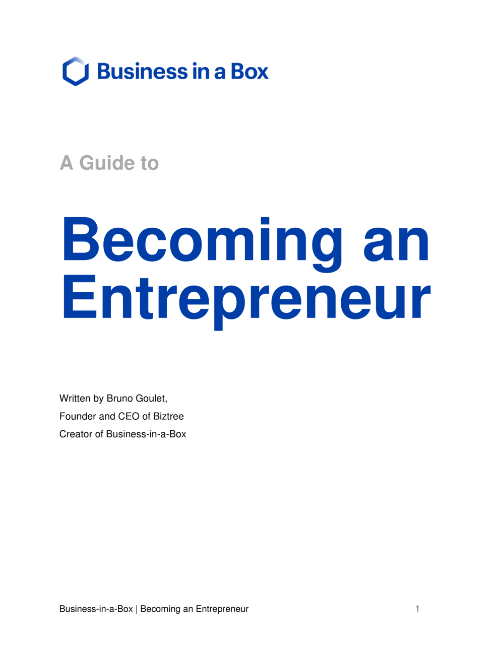 Business-in-a-Box's Becoming An Entrepreneur Template