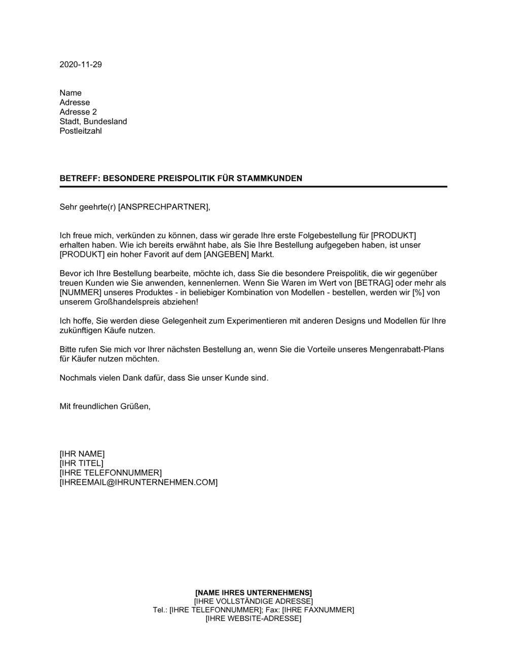 Business-in-a-Box's Besondere Preispolitik für Stammkunden