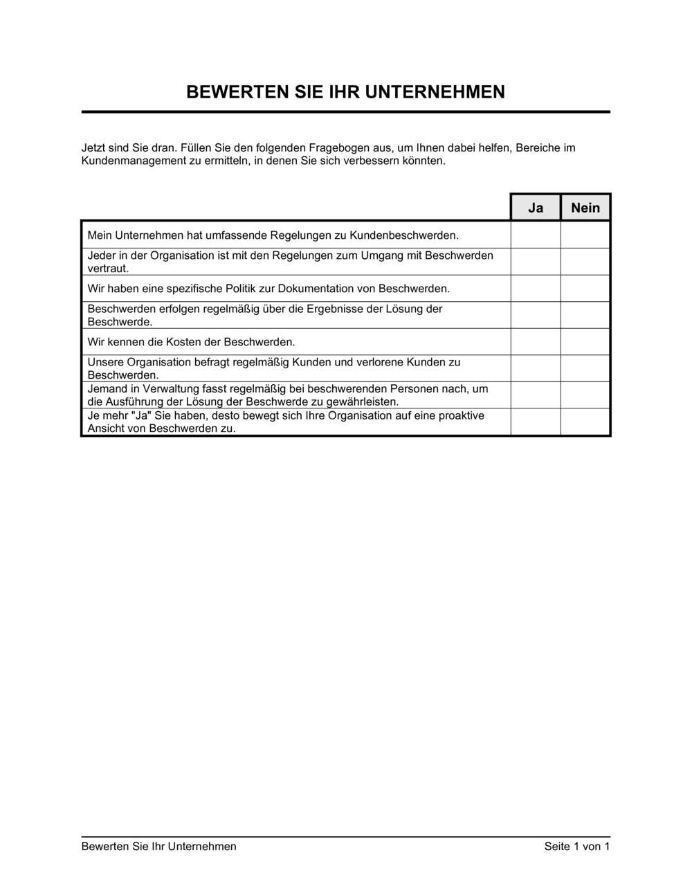 Business-in-a-Box's Bewerten Sie Ihr Unternehmen