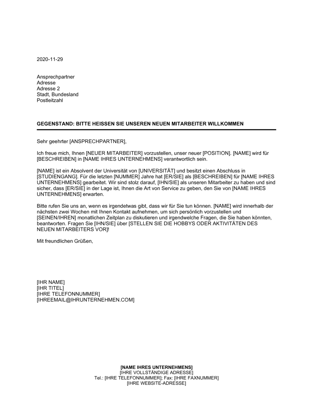 Business-in-a-Box's Bitte heißen Sie unseren neuen Mitarbeiter willkommen