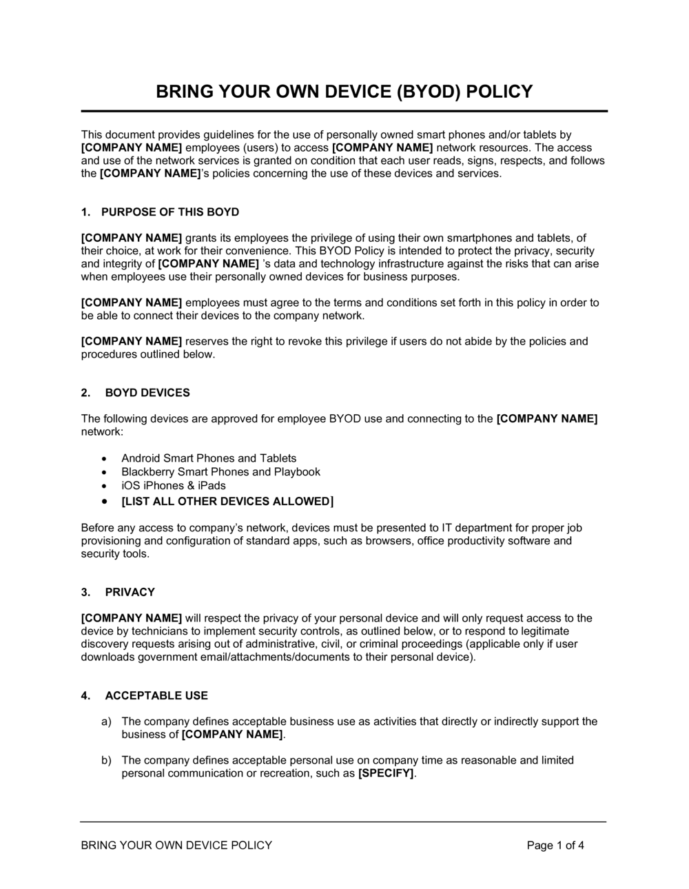 PDF Télécharger byod policy template sans Gratuit PDF  PDFprof.com With mobile device acceptable use policy template