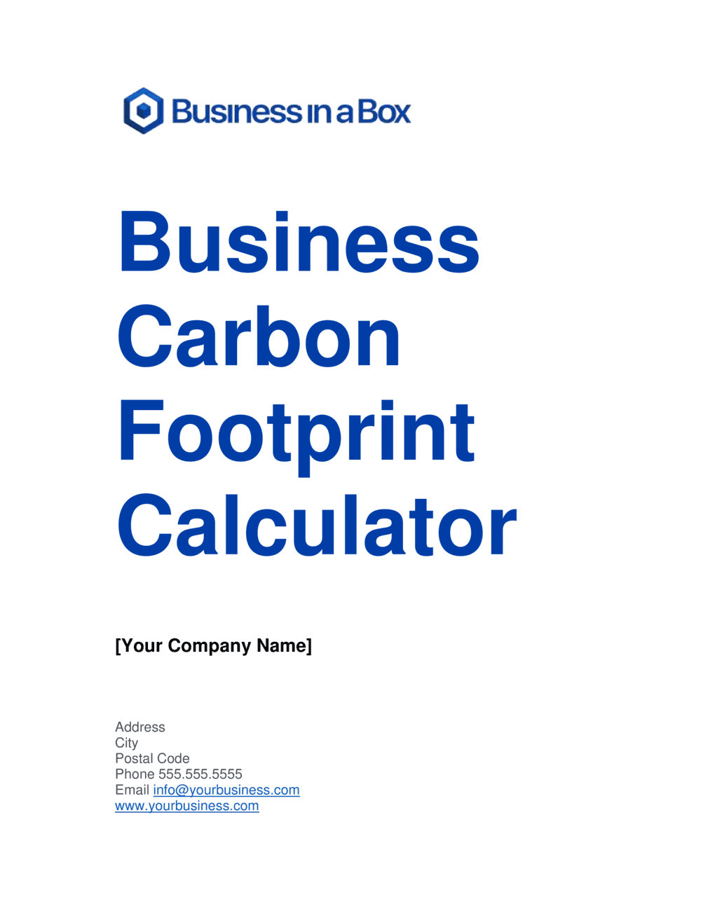 Business-in-a-Box's Business Carbon Footprint Calculator Template