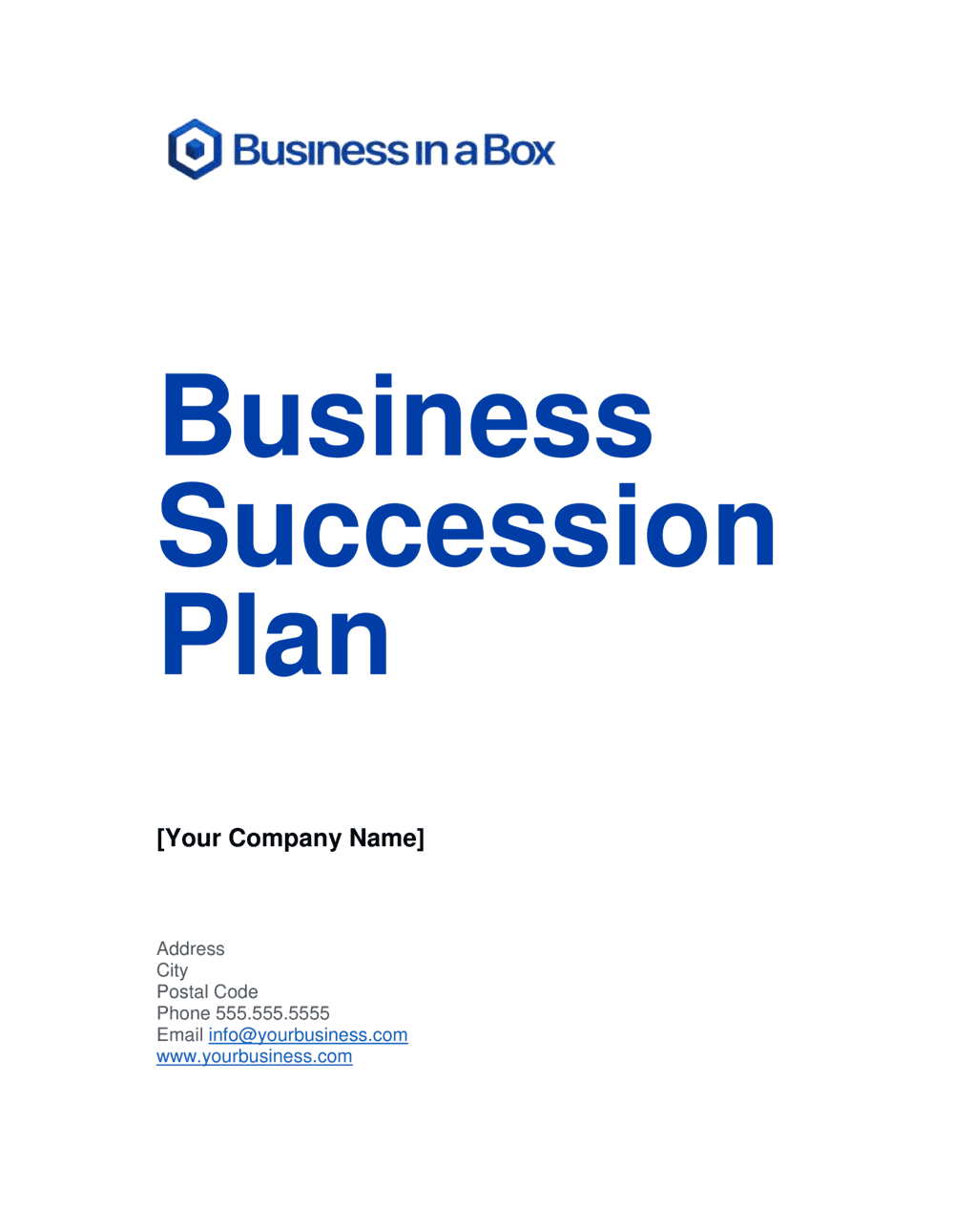 Business-in-a-Box's Business Succession Plan Template
